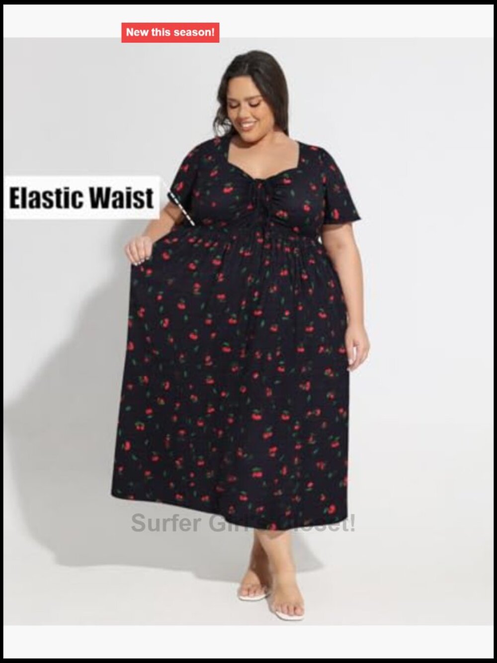 Plus Size Maxi Dress Sweetheart Neck Summer Boho Short Sleeve A-Line Empire - Picture 5 of 7